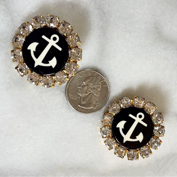 Dolce & Gabbana Couture Rare Crystal Anchor Clip-On Earrings - Picture 5 of 13
